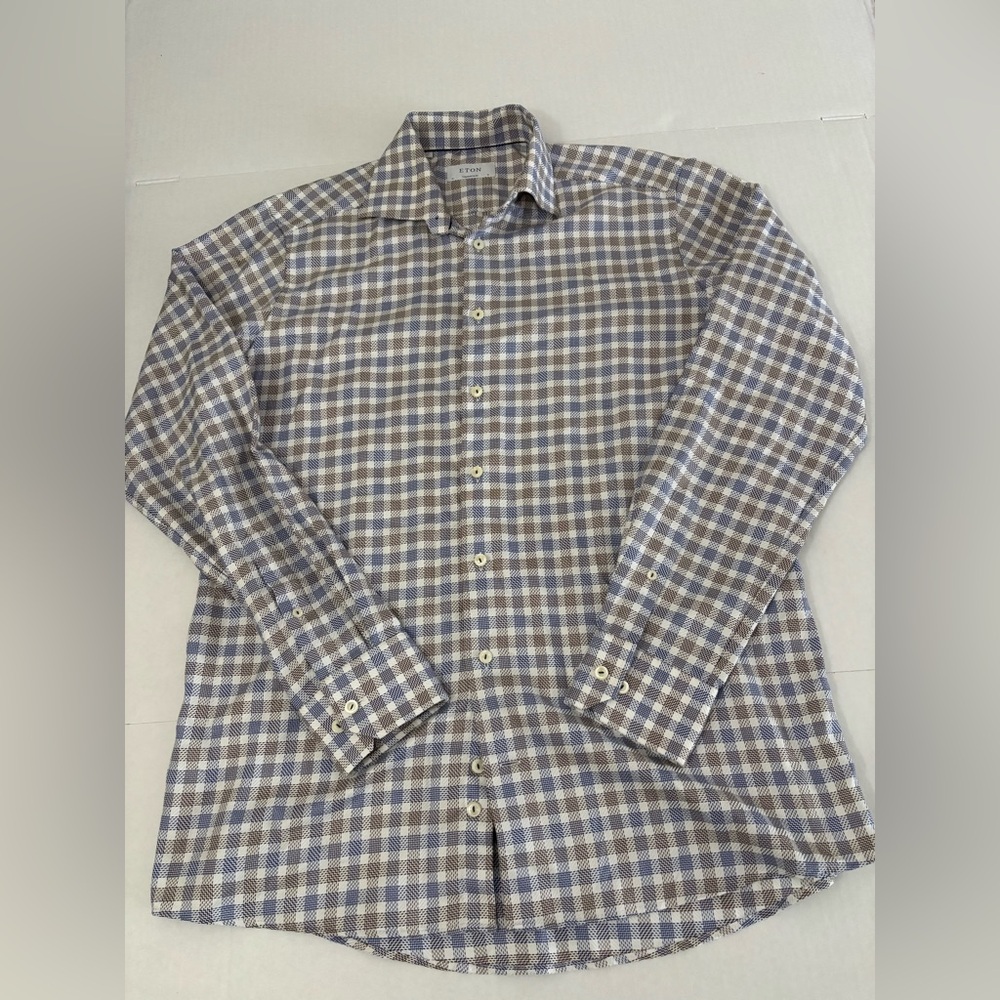 eton contemporary fit cotton dress shirt Size 41 16